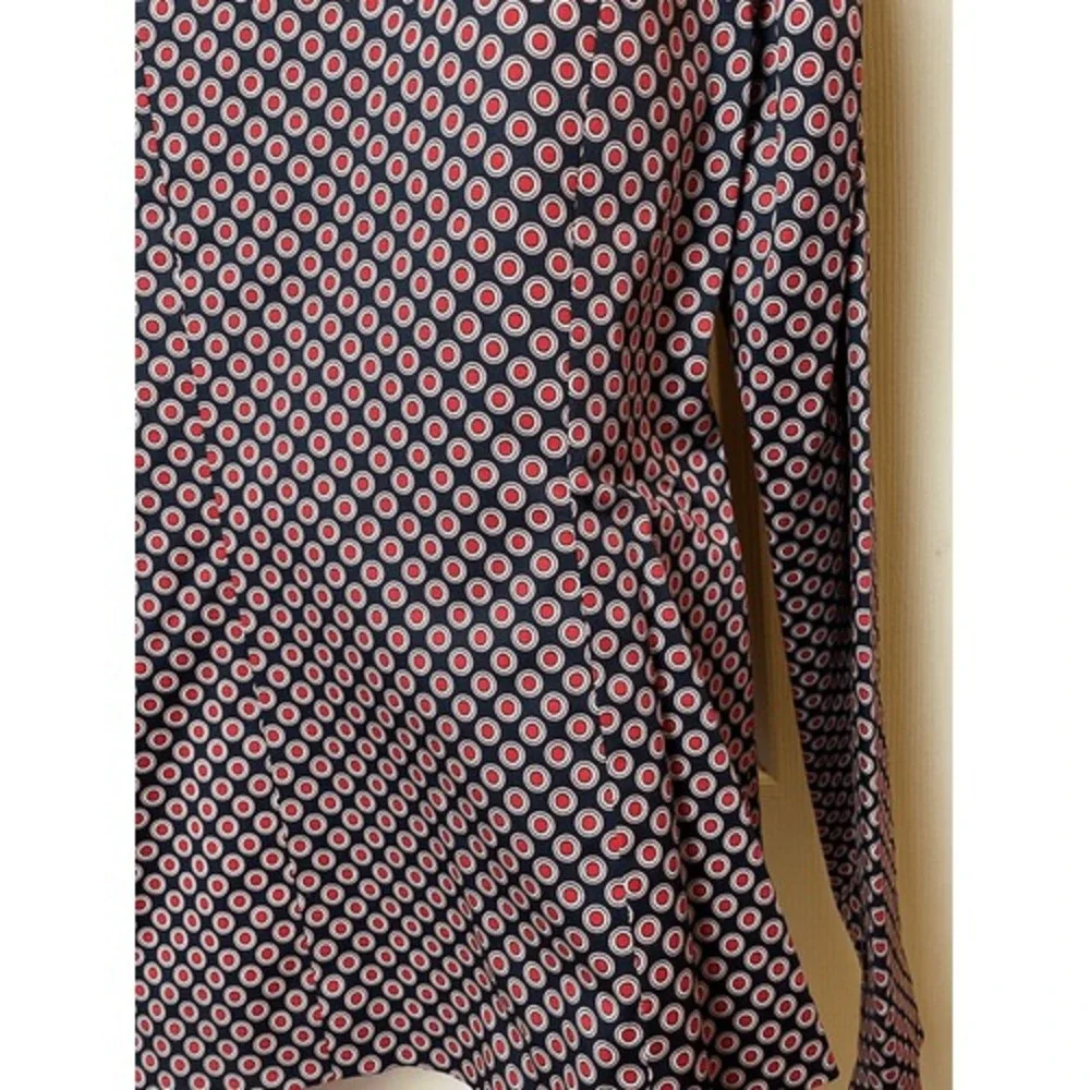 Michael Kors Blazer Size 14 Red‎ White Blue Dots Spring Tailored Business Office